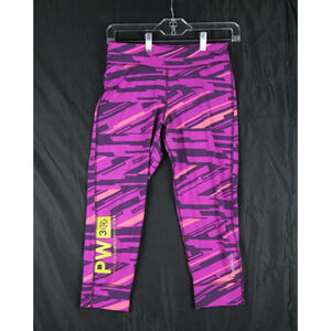 Reebok PW3R Leggings Women's Small Compression Fit Capri Pants Purple PLayDry